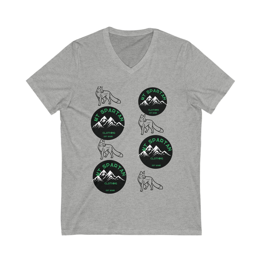 Mount Spartian Unisex Jersey Short Sleeve V-Neck Tee
