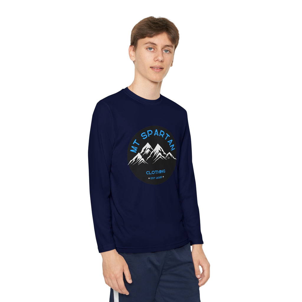 Youth Long Sleeve Mountain Tee - Adventure Gear, Outdoor Clothing, Gift for Kids, Sporty Shirt, Camp Gear