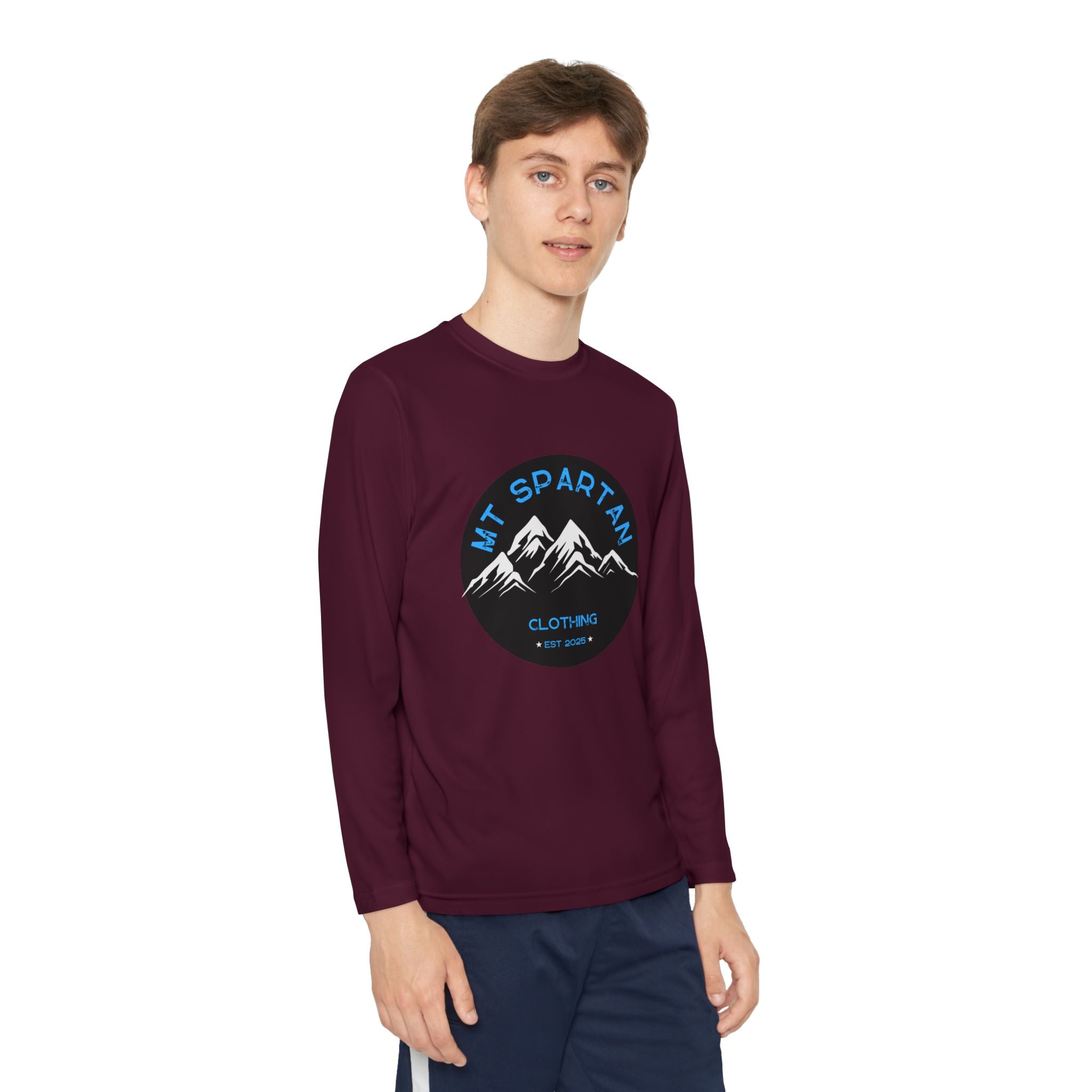 Youth Long Sleeve Mountain Tee - Adventure Gear, Outdoor Clothing, Gift for Kids, Sporty Shirt, Camp Gear