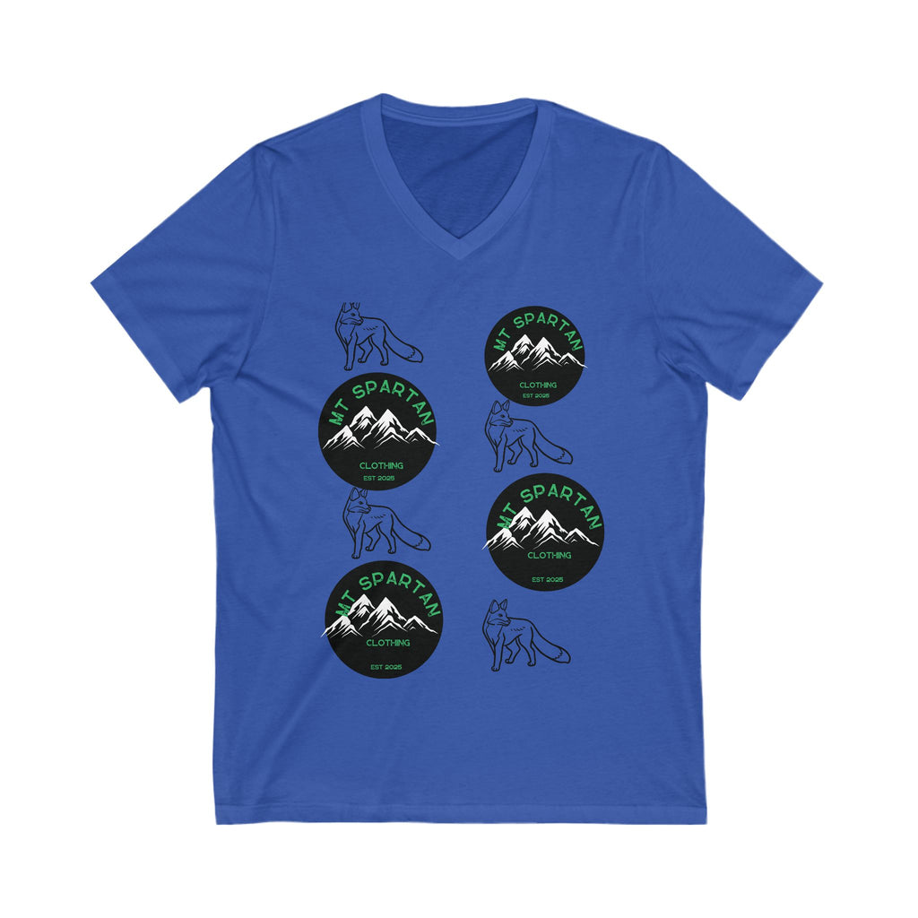 Mount Spartian Unisex Jersey Short Sleeve V-Neck Tee