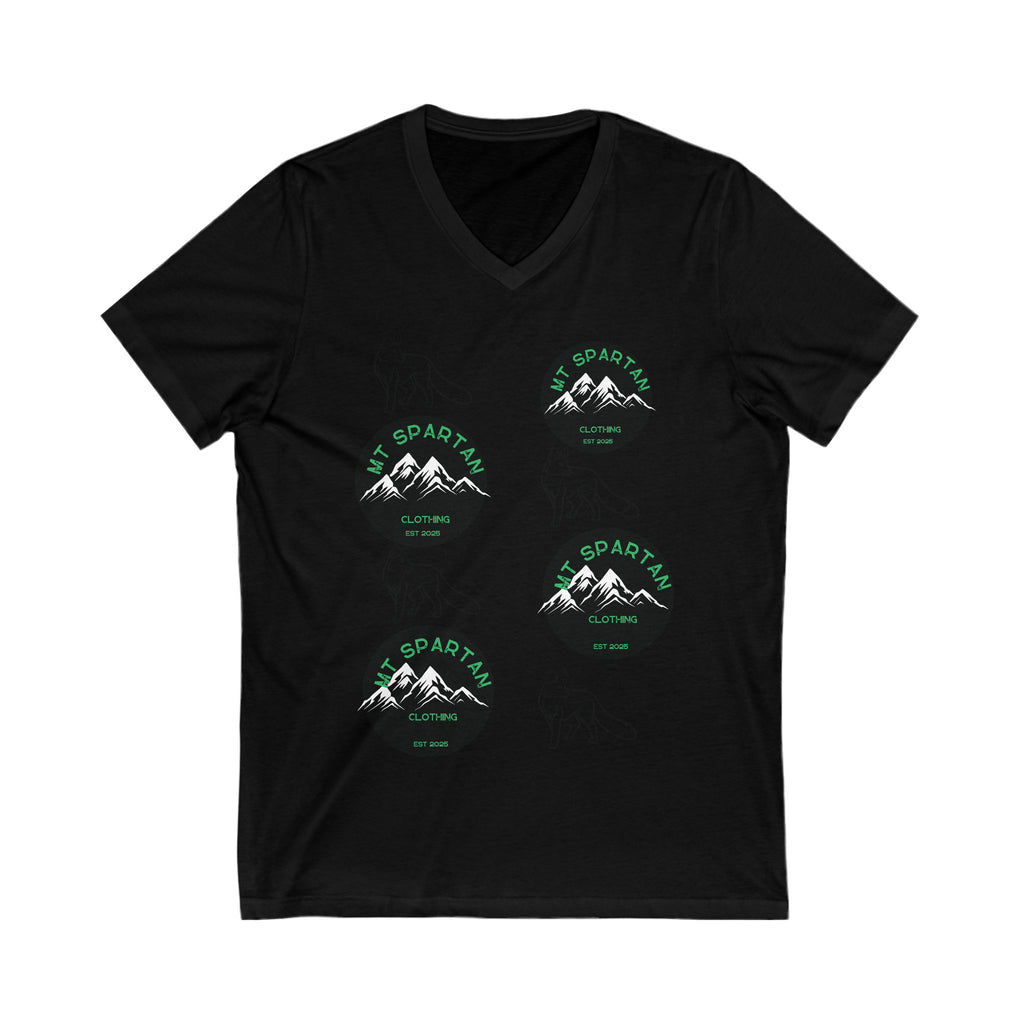Mount Spartian Unisex Jersey Short Sleeve V-Neck Tee