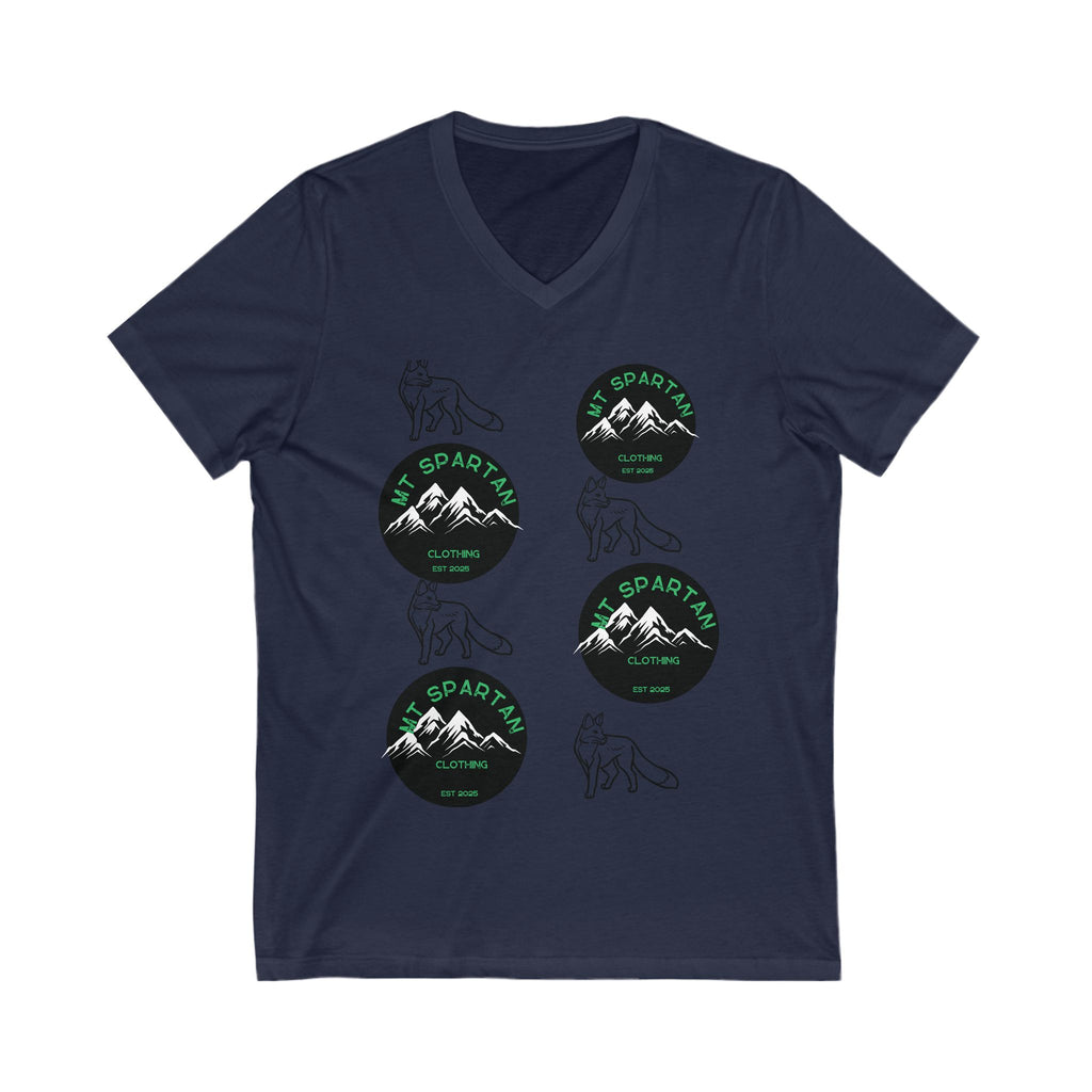 Mount Spartian Unisex Jersey Short Sleeve V-Neck Tee