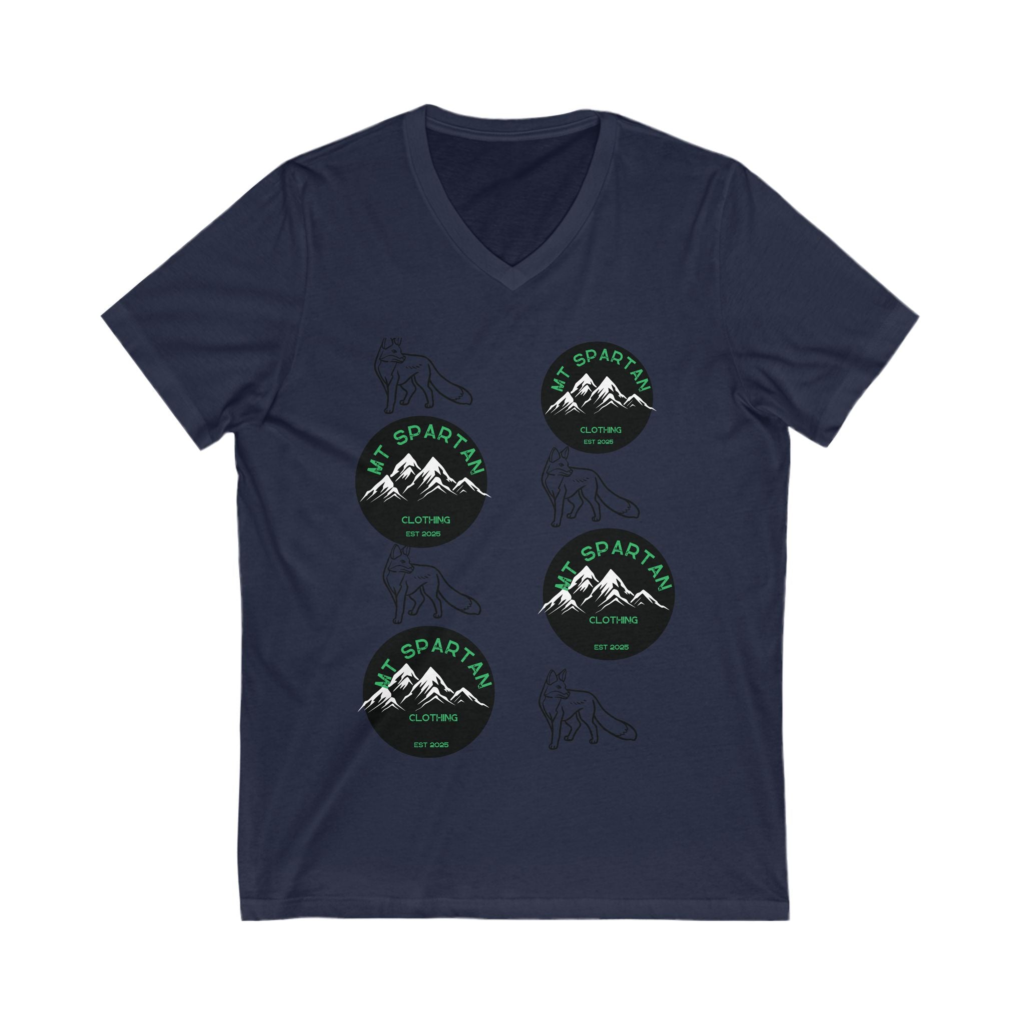 Mount Spartian Unisex Jersey Short Sleeve V-Neck Tee