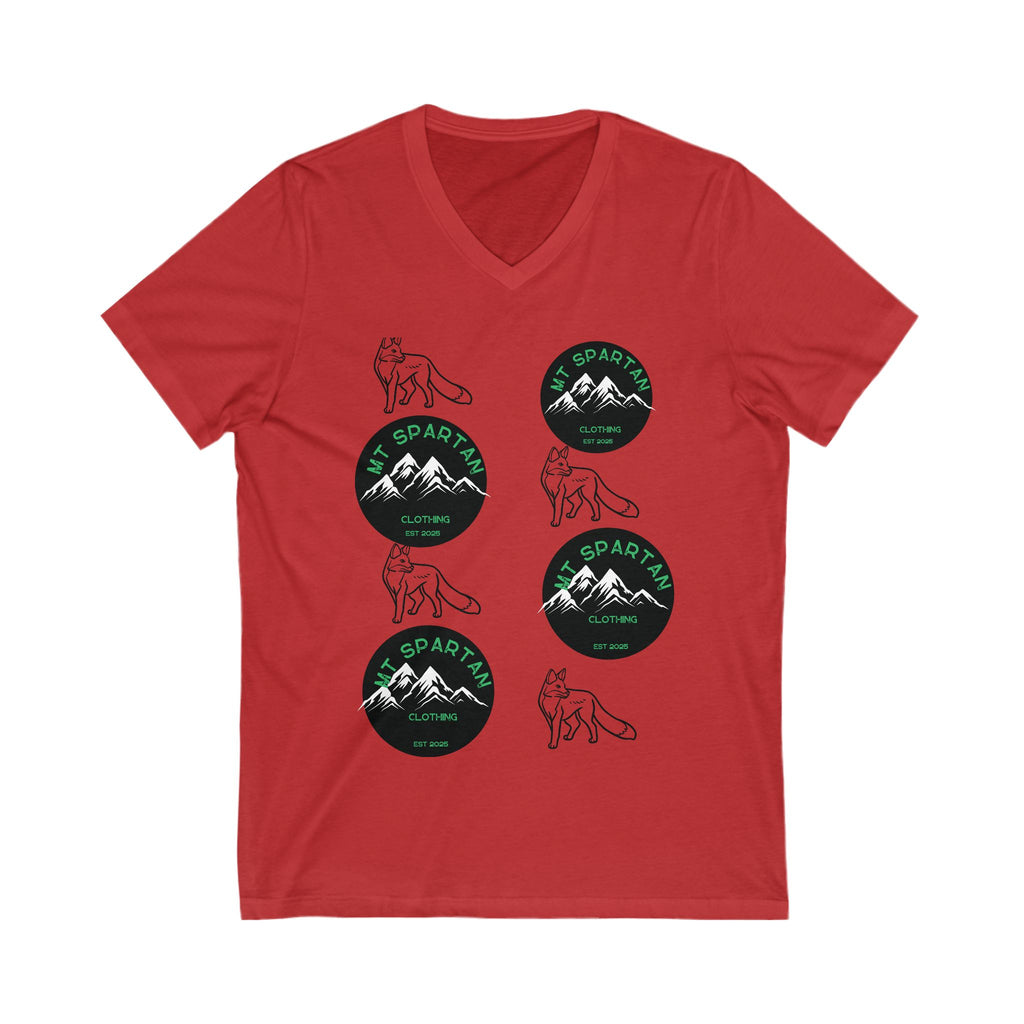 Mount Spartian Unisex Jersey Short Sleeve V-Neck Tee
