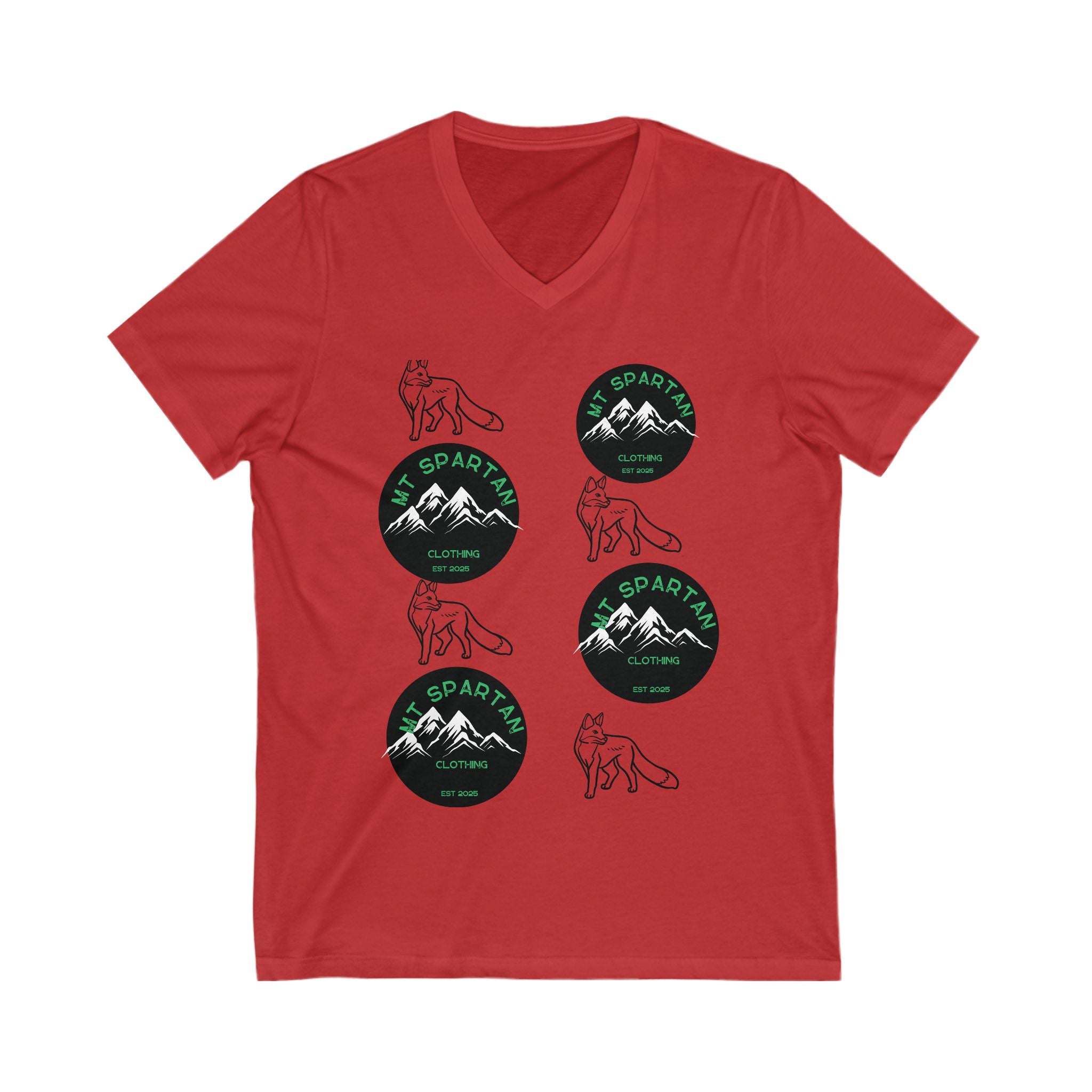 Mount Spartian Unisex Jersey Short Sleeve V-Neck Tee