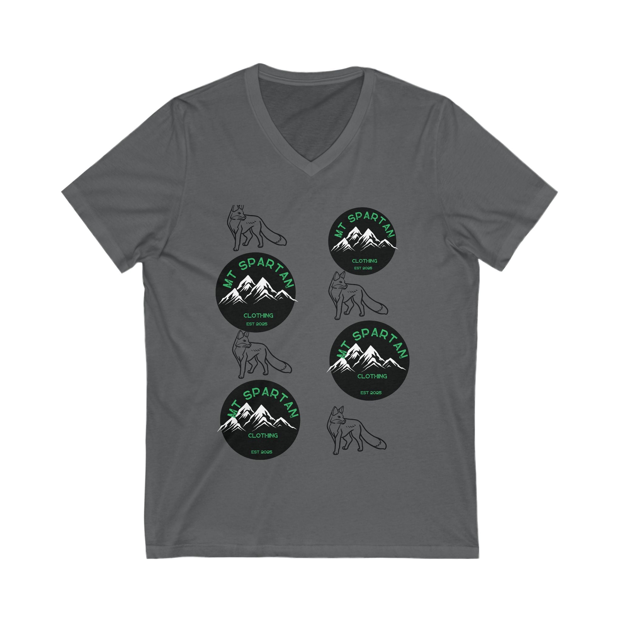 Mount Spartian Unisex Jersey Short Sleeve V-Neck Tee