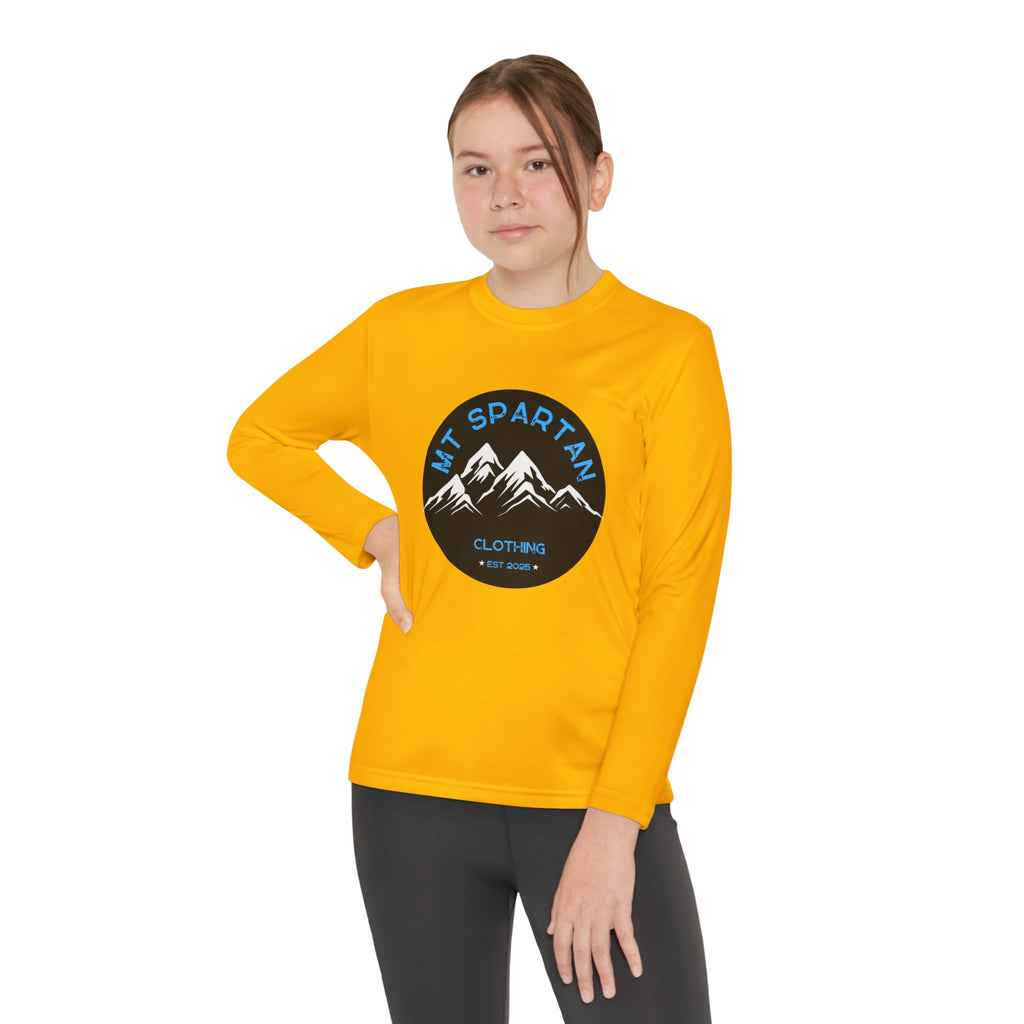 Youth Long Sleeve Mountain Tee - Adventure Gear, Outdoor Clothing, Gift for Kids, Sporty Shirt, Camp Gear