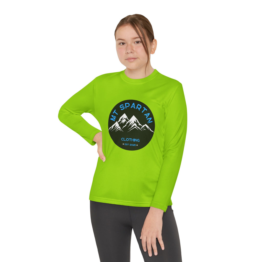 Youth Long Sleeve Mountain Tee - Adventure Gear, Outdoor Clothing, Gift for Kids, Sporty Shirt, Camp Gear