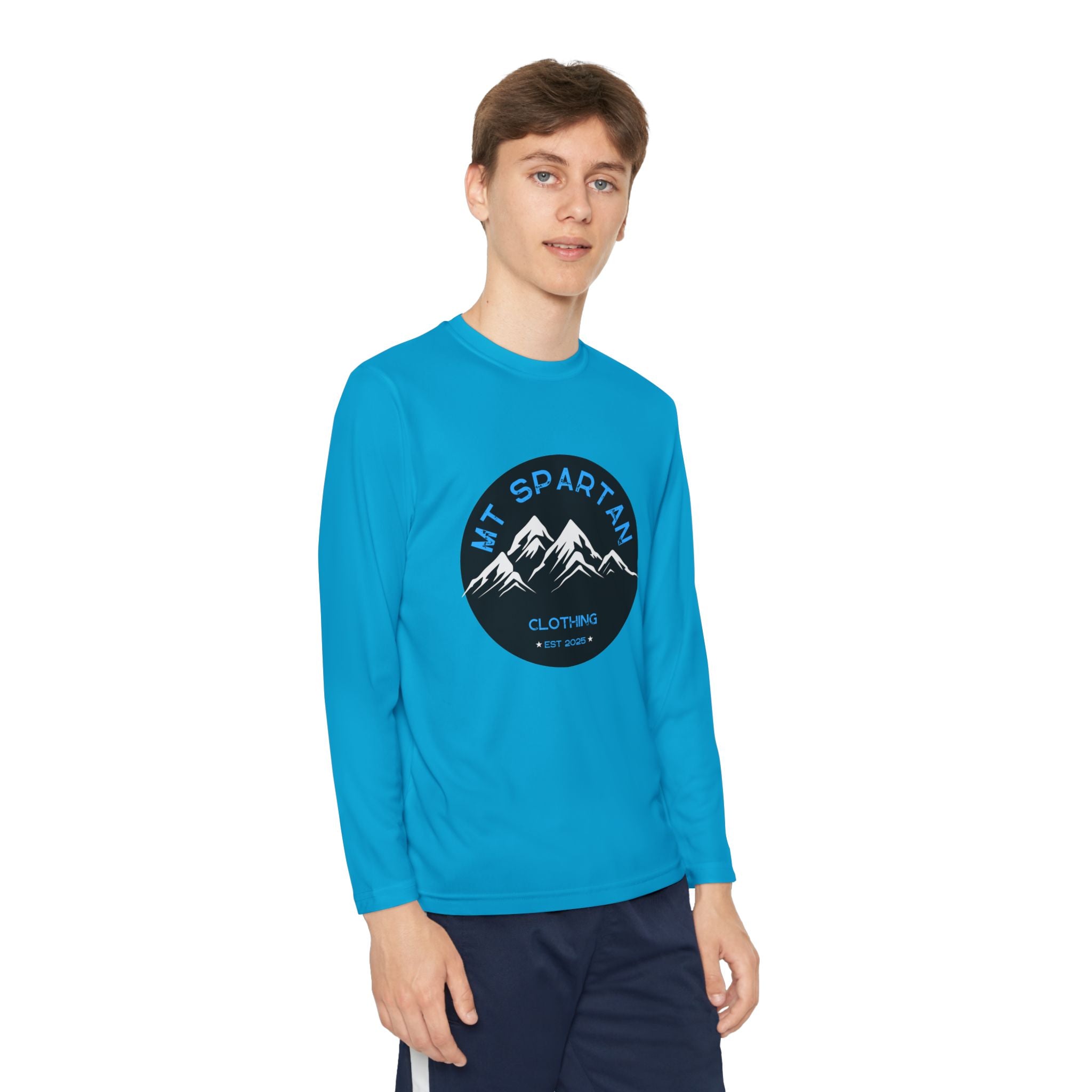 Youth Long Sleeve Mountain Tee - Adventure Gear, Outdoor Clothing, Gift for Kids, Sporty Shirt, Camp Gear