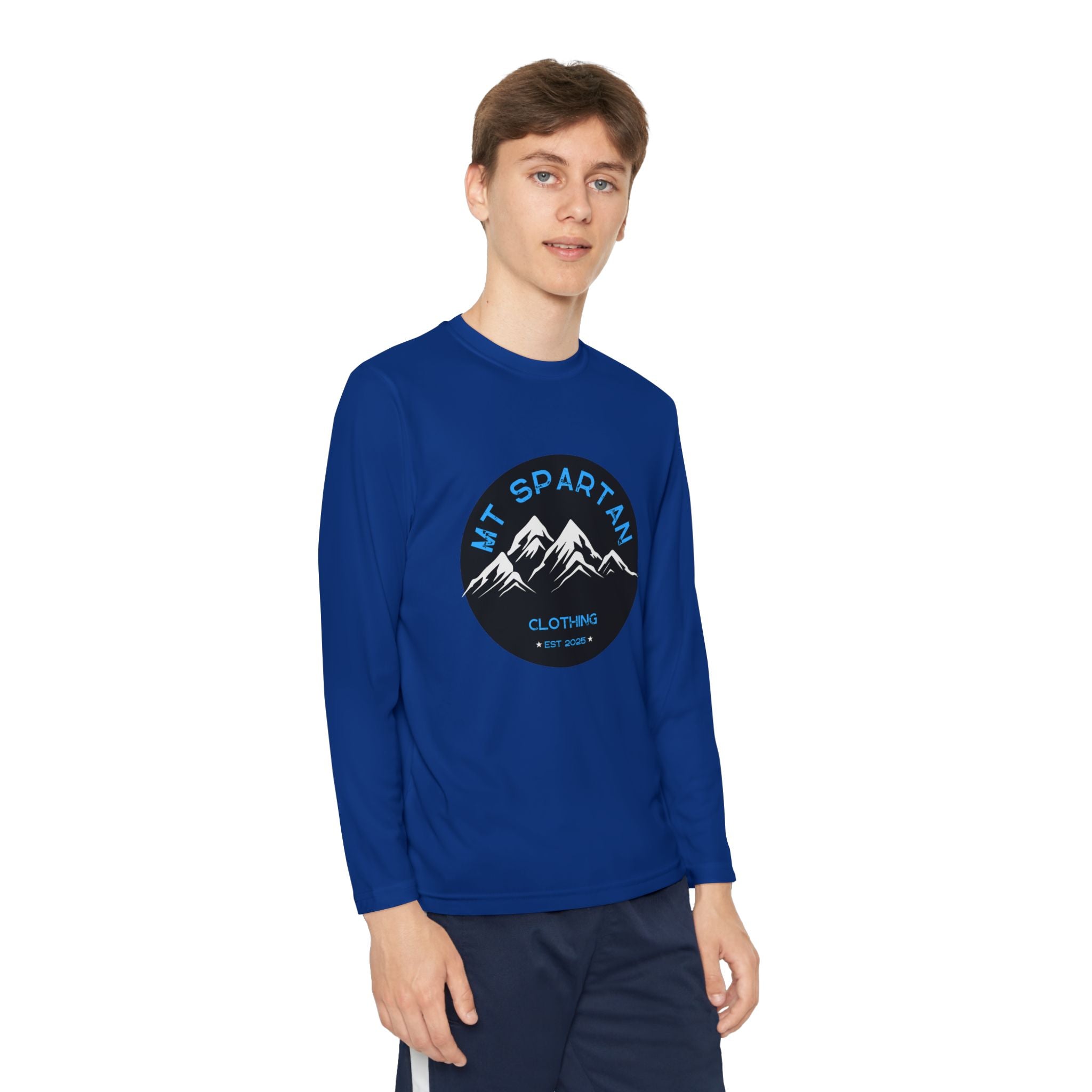 Youth Long Sleeve Mountain Tee - Adventure Gear, Outdoor Clothing, Gift for Kids, Sporty Shirt, Camp Gear