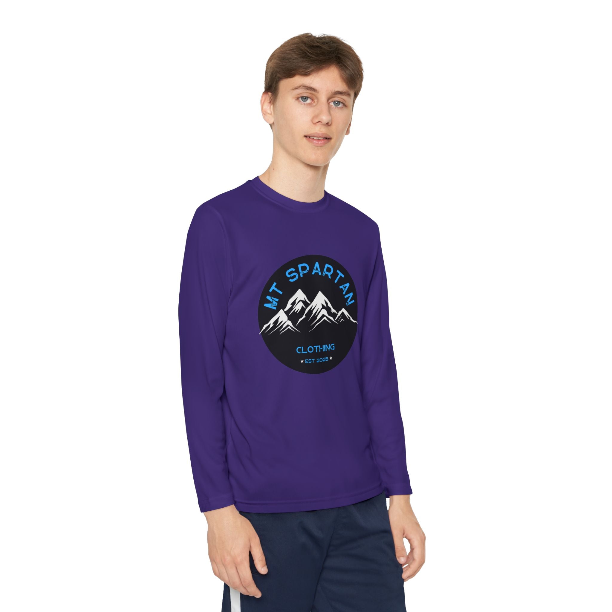 Youth Long Sleeve Mountain Tee - Adventure Gear, Outdoor Clothing, Gift for Kids, Sporty Shirt, Camp Gear