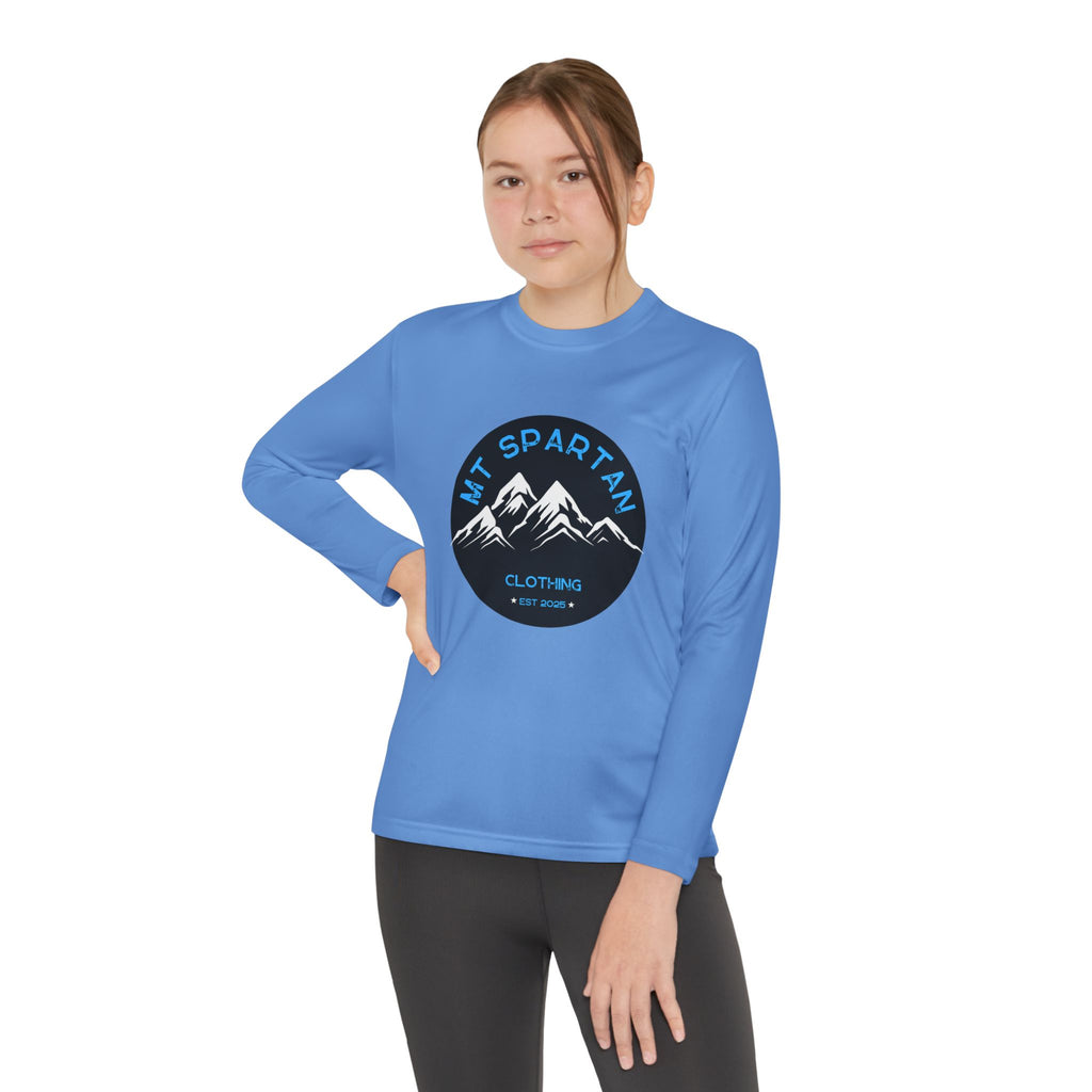 Youth Long Sleeve Mountain Tee - Adventure Gear, Outdoor Clothing, Gift for Kids, Sporty Shirt, Camp Gear
