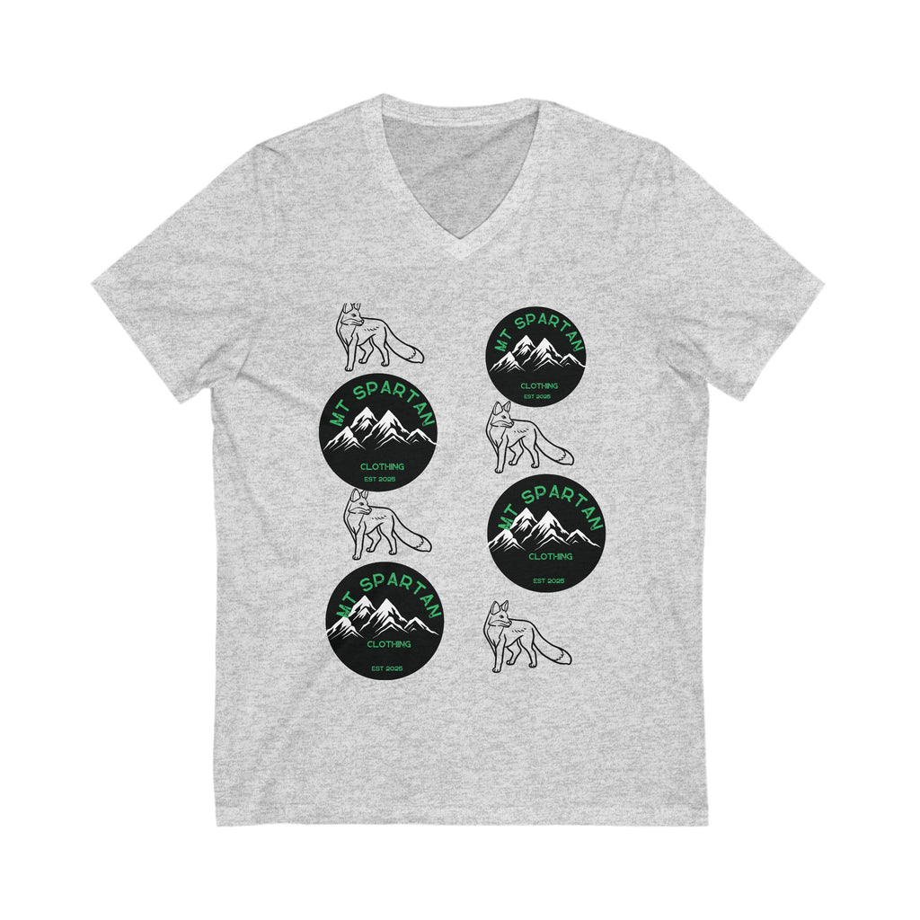 Mount Spartian Unisex Jersey Short Sleeve V-Neck Tee
