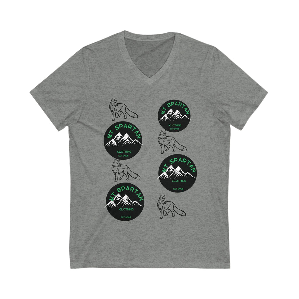 Mount Spartian Unisex Jersey Short Sleeve V-Neck Tee