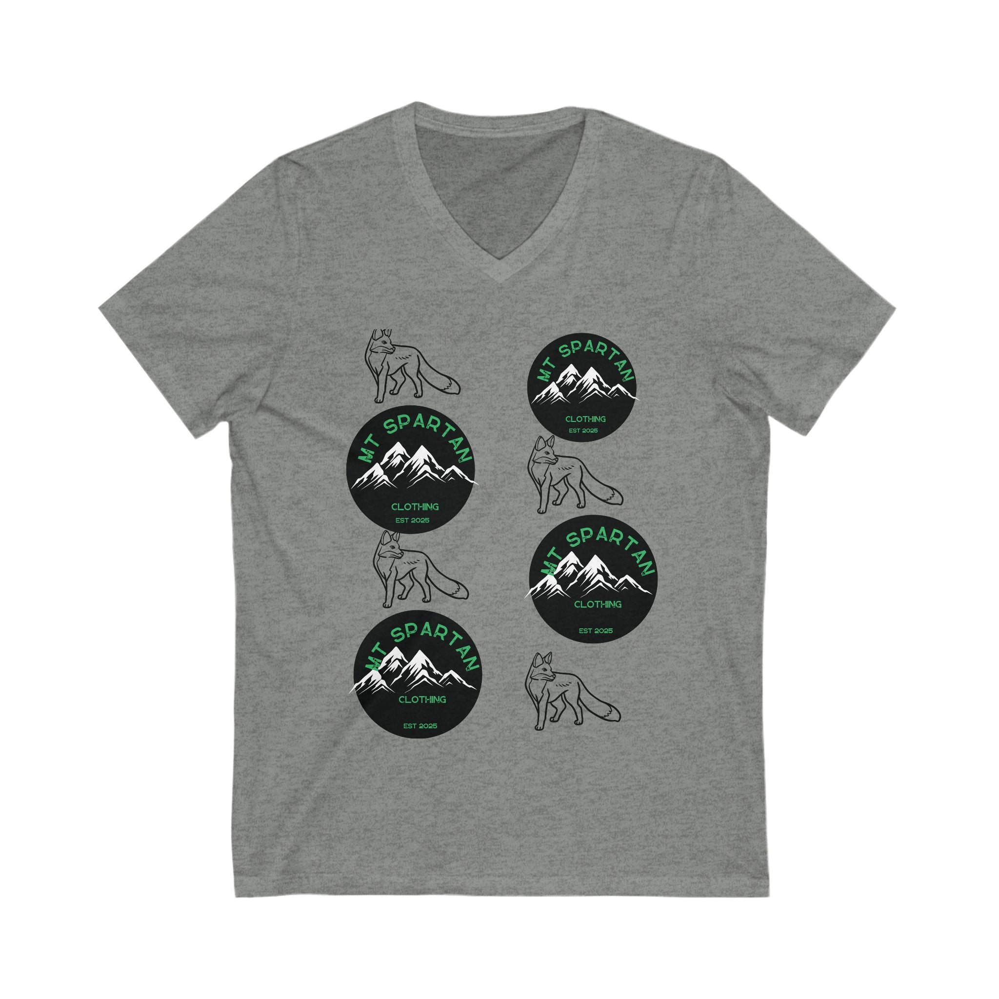 Mount Spartian Unisex Jersey Short Sleeve V-Neck Tee