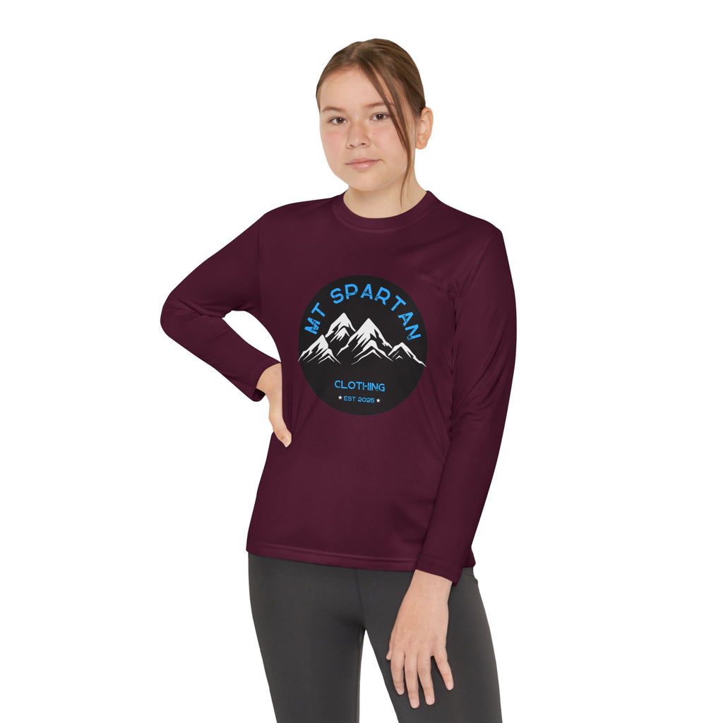 Youth Long Sleeve Mountain Tee - Adventure Gear, Outdoor Clothing, Gift for Kids, Sporty Shirt, Camp Gear