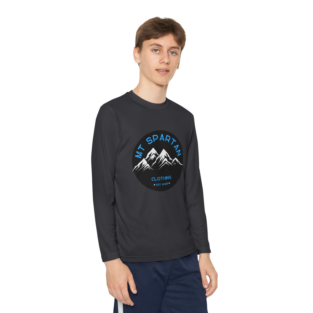 Youth Long Sleeve Mountain Tee - Adventure Gear, Outdoor Clothing, Gift for Kids, Sporty Shirt, Camp Gear