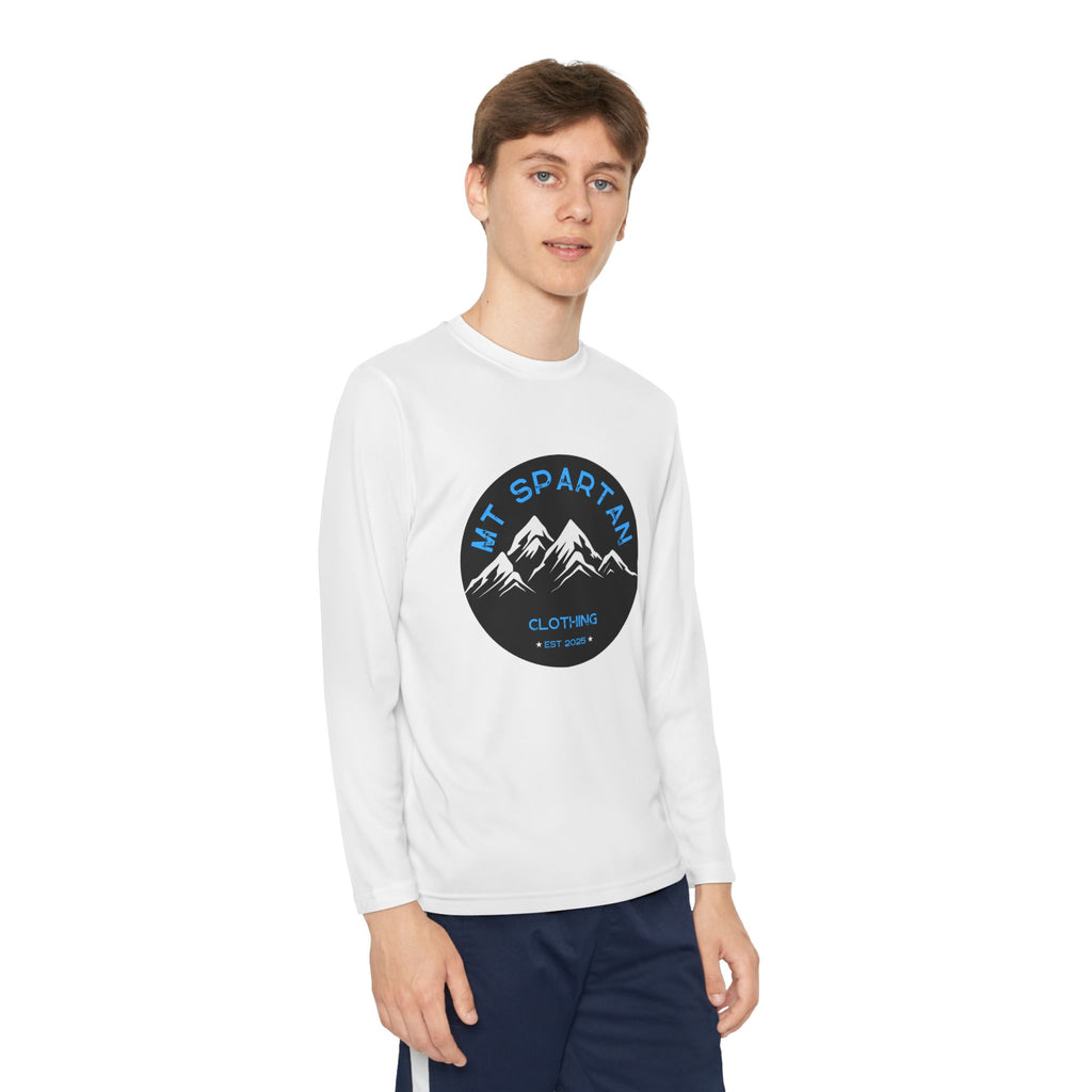 Youth Long Sleeve Mountain Tee - Adventure Gear, Outdoor Clothing, Gift for Kids, Sporty Shirt, Camp Gear