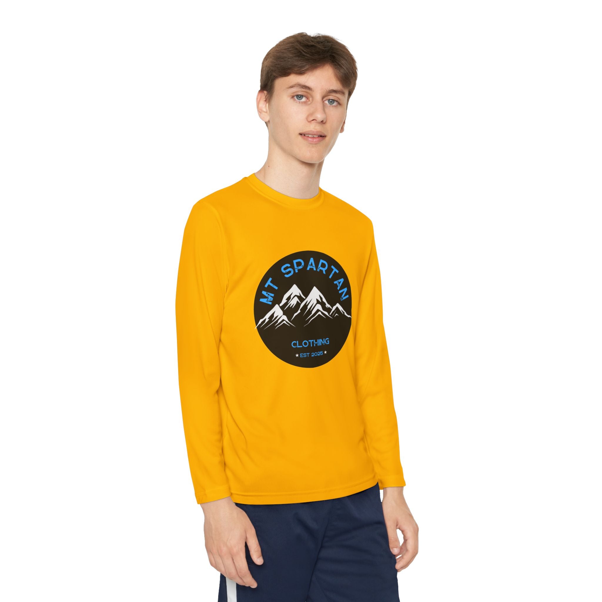 Youth Long Sleeve Mountain Tee - Adventure Gear, Outdoor Clothing, Gift for Kids, Sporty Shirt, Camp Gear